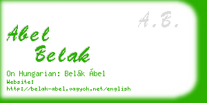 abel belak business card