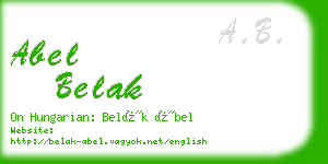 abel belak business card